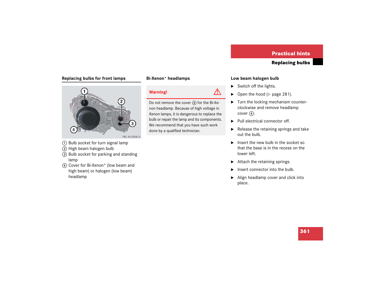 Mercedes-Benz 2004 E 320 User Manual | Page 361 / 442