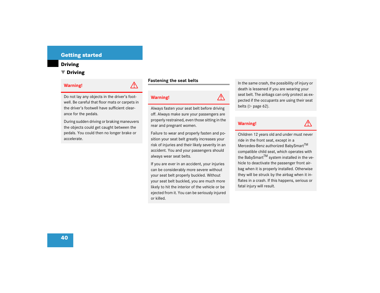 Mercedes-Benz 2004 E 320 User Manual | Page 40 / 442