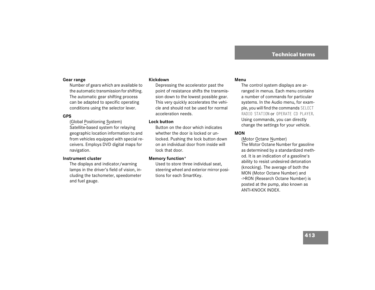 Mercedes-Benz 2004 E 320 User Manual | Page 413 / 442