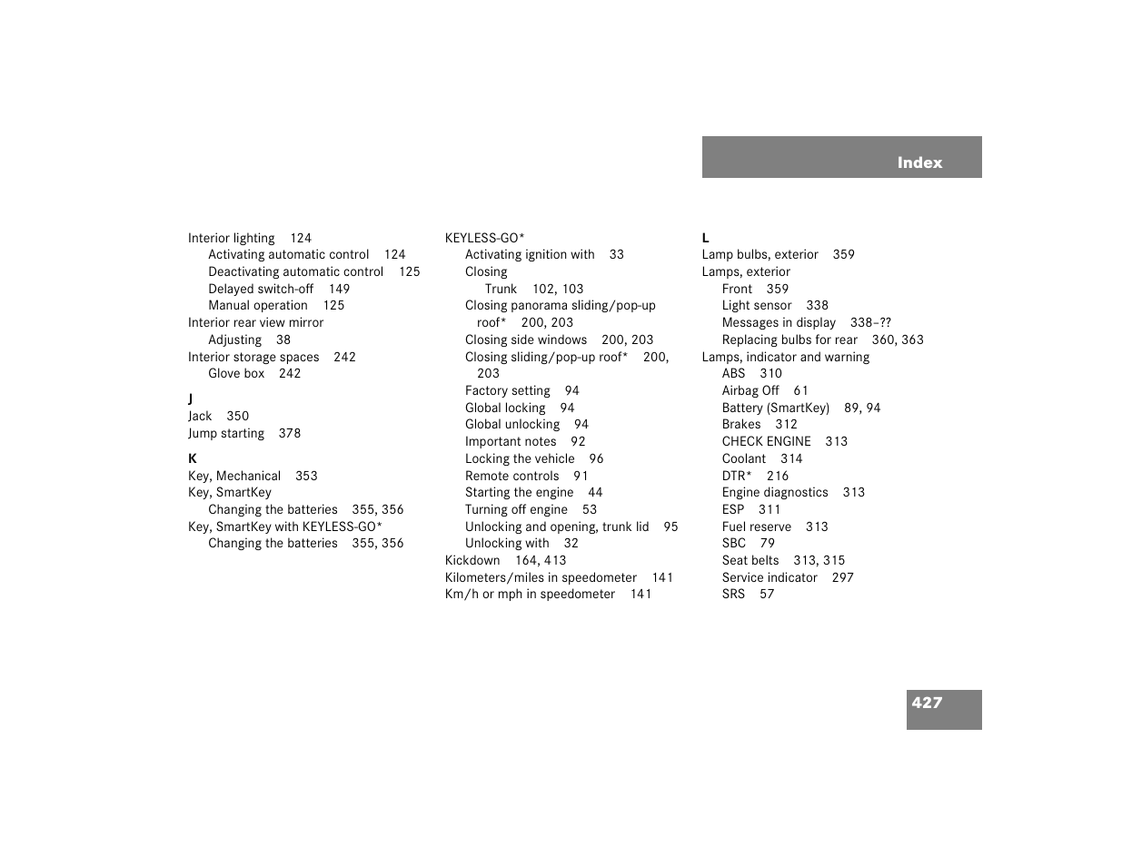Mercedes-Benz 2004 E 320 User Manual | Page 427 / 442