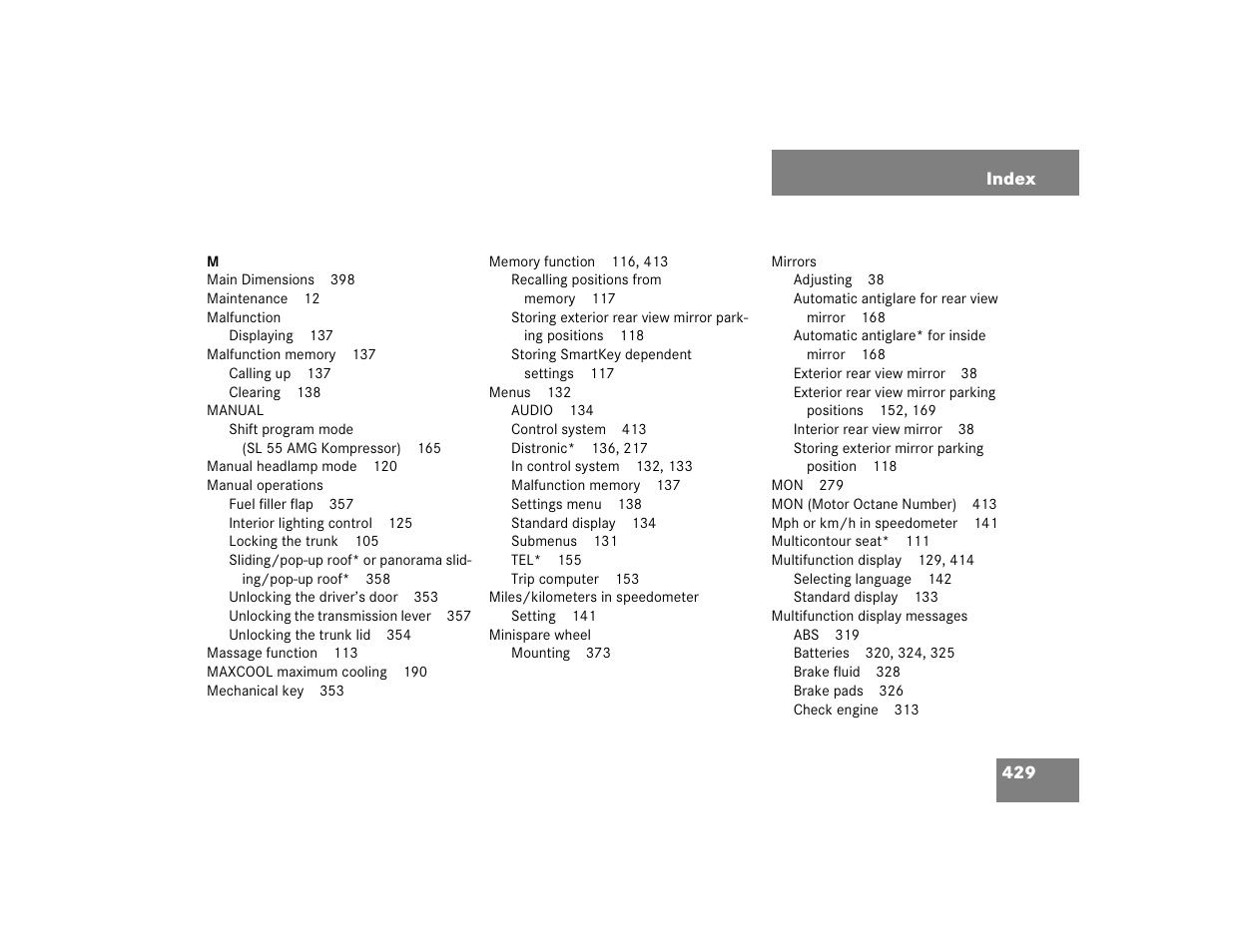 Mercedes-Benz 2004 E 320 User Manual | Page 429 / 442