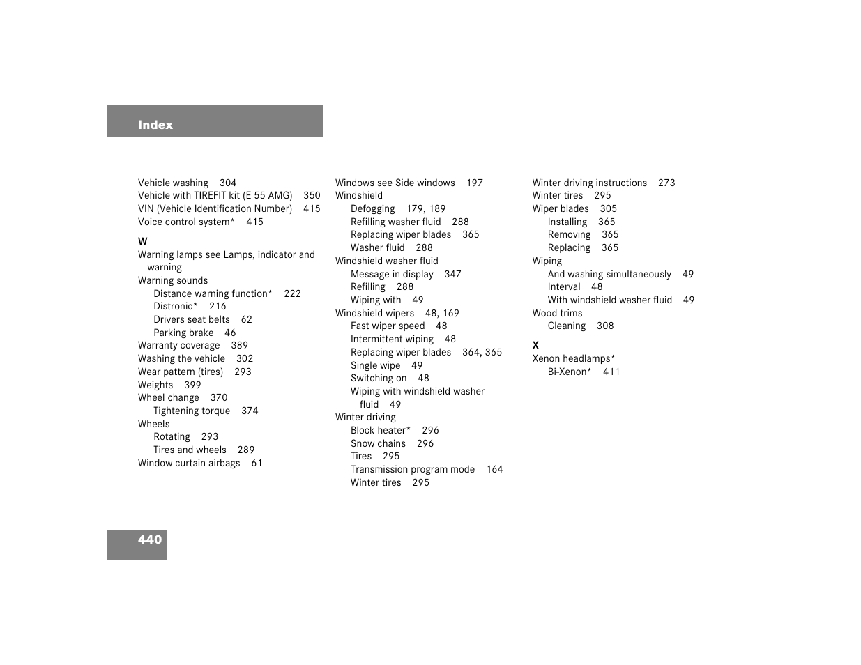 Mercedes-Benz 2004 E 320 User Manual | Page 440 / 442