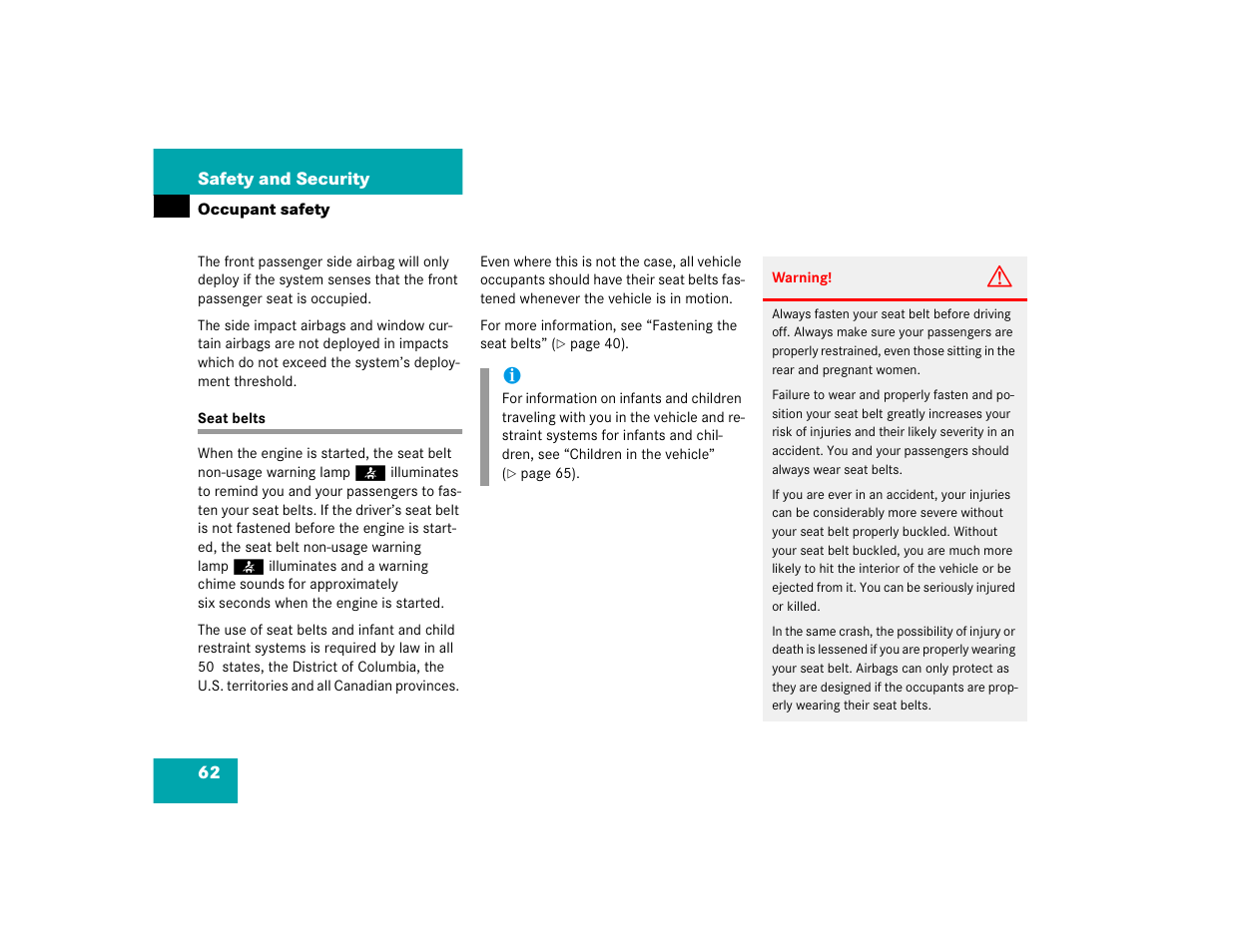 Mercedes-Benz 2004 E 320 User Manual | Page 62 / 442