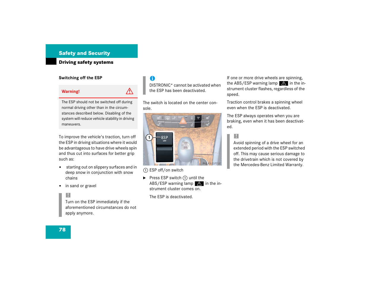 Mercedes-Benz 2004 E 320 User Manual | Page 78 / 442