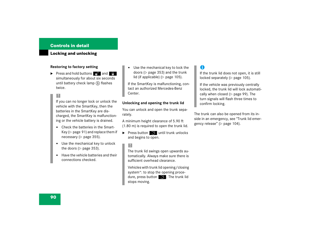 Mercedes-Benz 2004 E 320 User Manual | Page 90 / 442