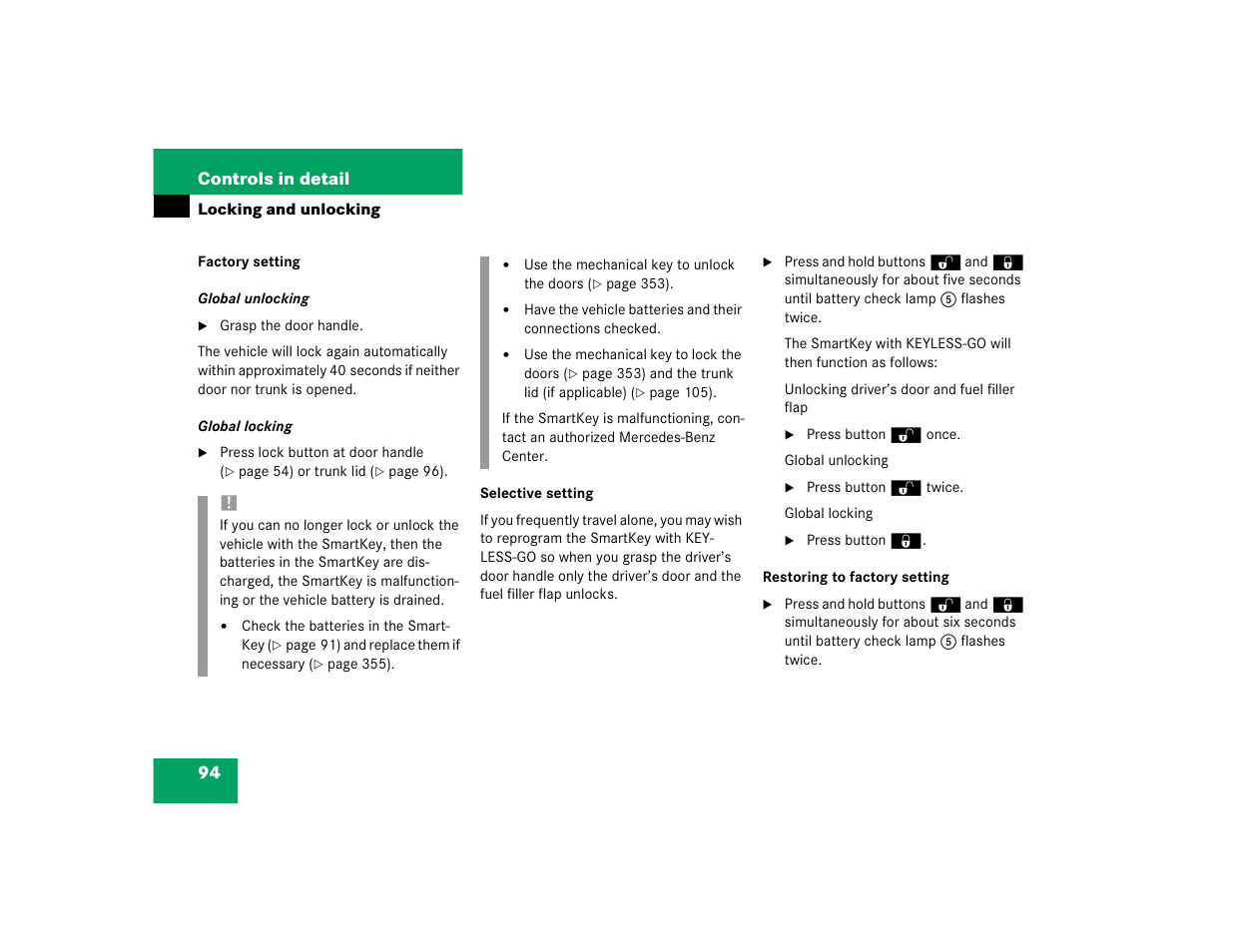 Mercedes-Benz 2004 E 320 User Manual | Page 94 / 442