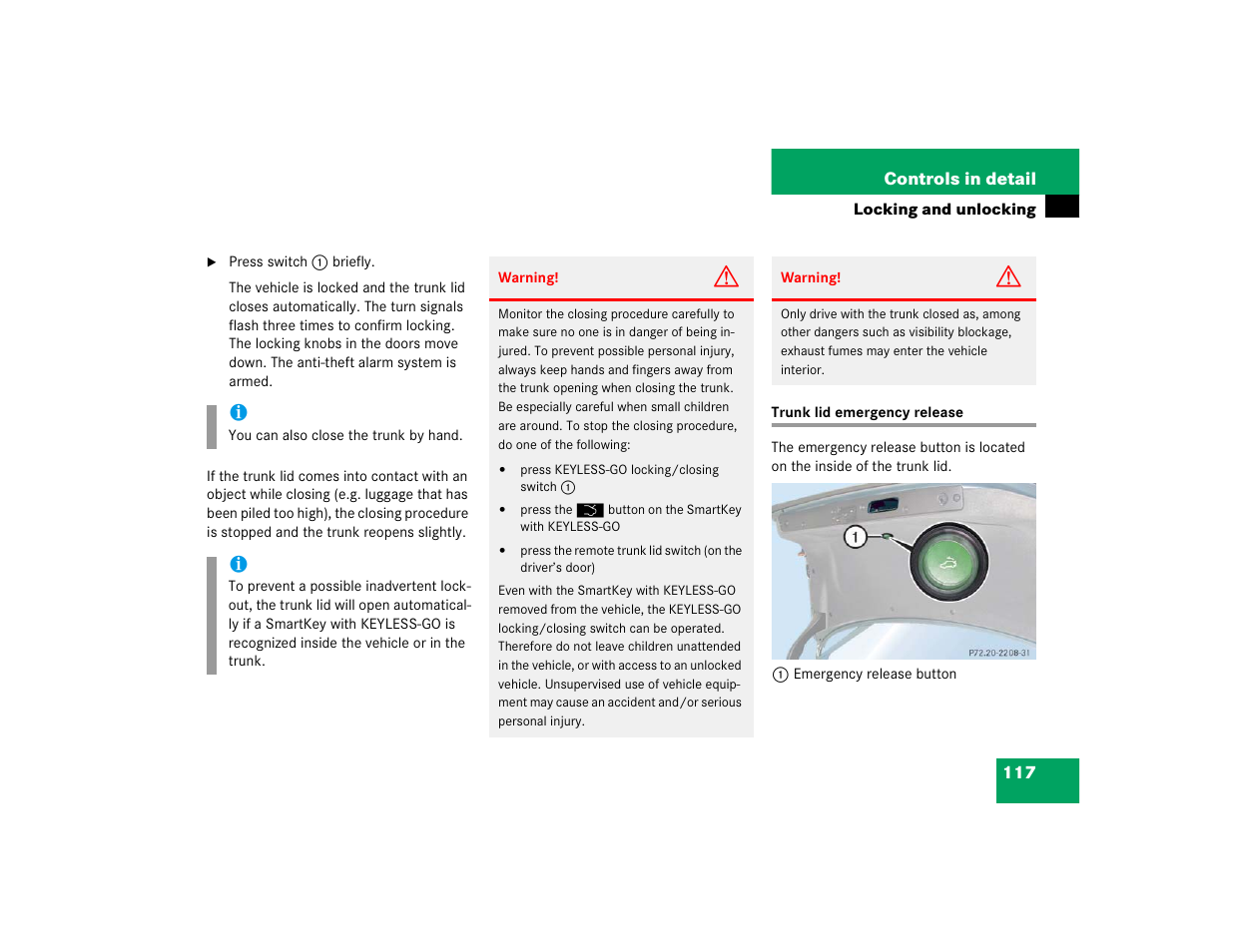 Mercedes-Benz 2005 E 320 CDI User Manual | Page 119 / 506