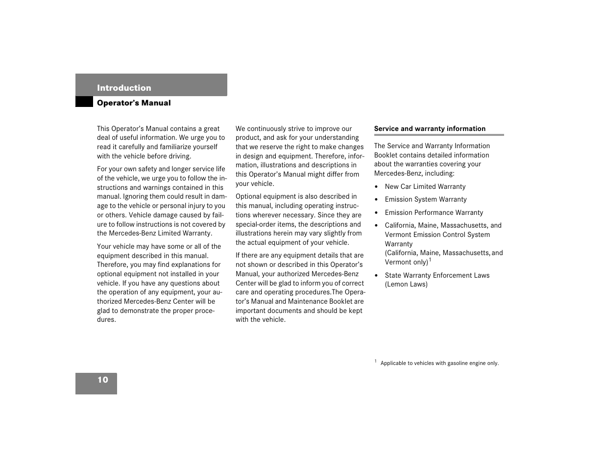 Mercedes-Benz 2005 E 320 CDI User Manual | Page 12 / 506