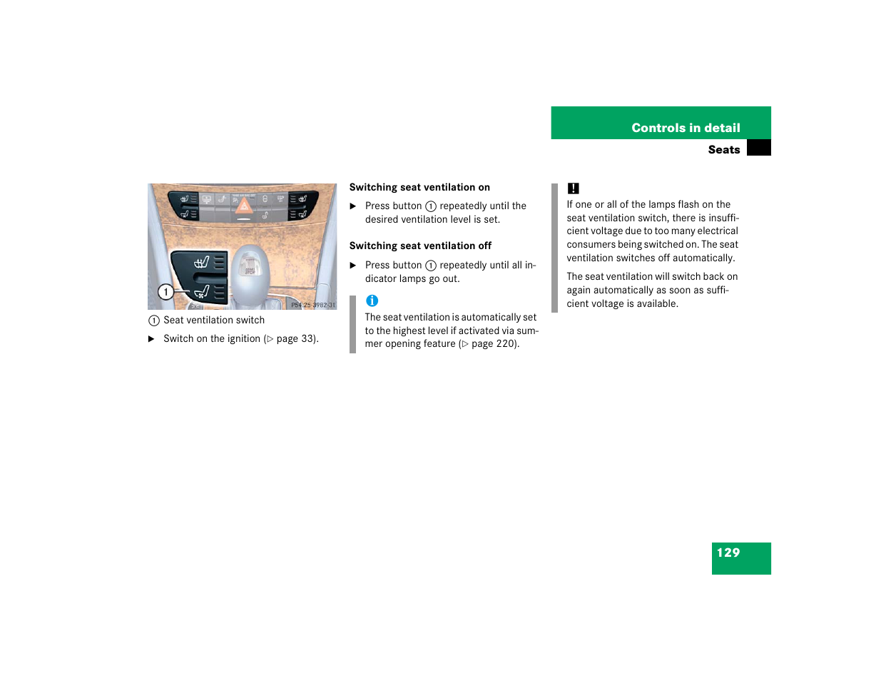 Mercedes-Benz 2005 E 320 CDI User Manual | Page 131 / 506