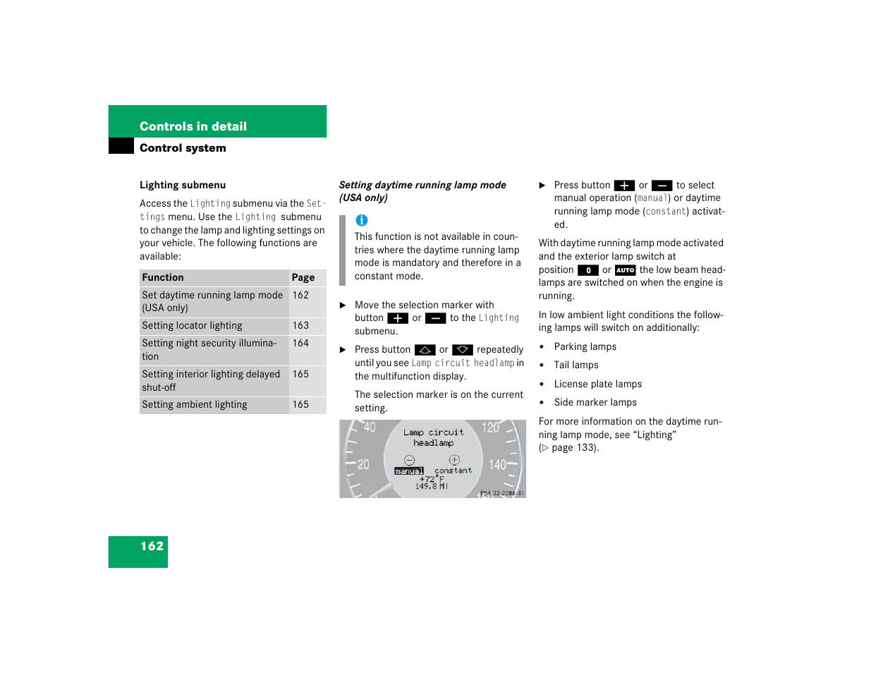 Mercedes-Benz 2005 E 320 CDI User Manual | Page 164 / 506