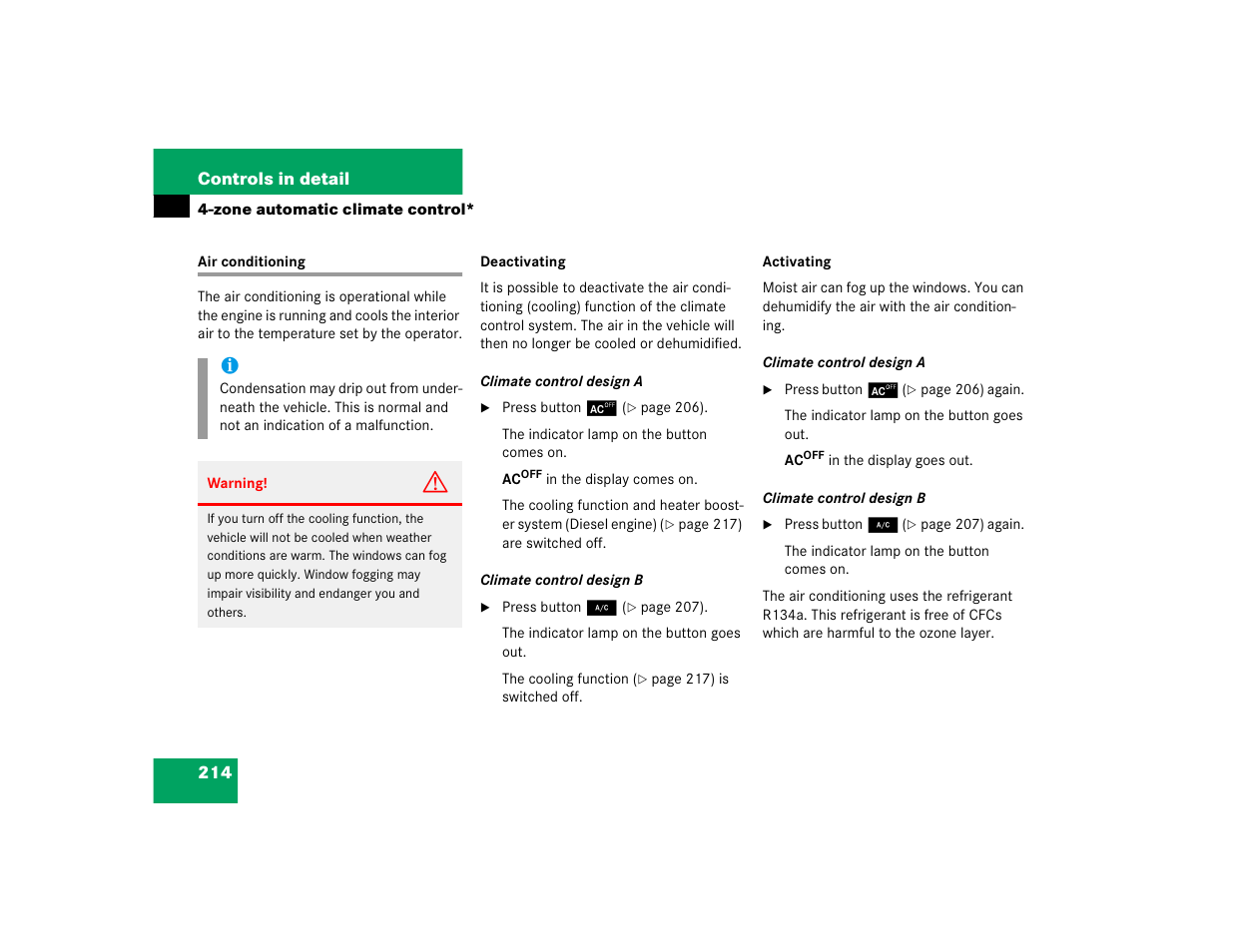 Mercedes-Benz 2005 E 320 CDI User Manual | Page 216 / 506