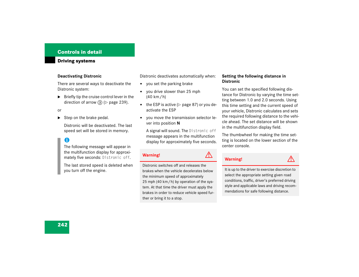 Mercedes-Benz 2005 E 320 CDI User Manual | Page 244 / 506