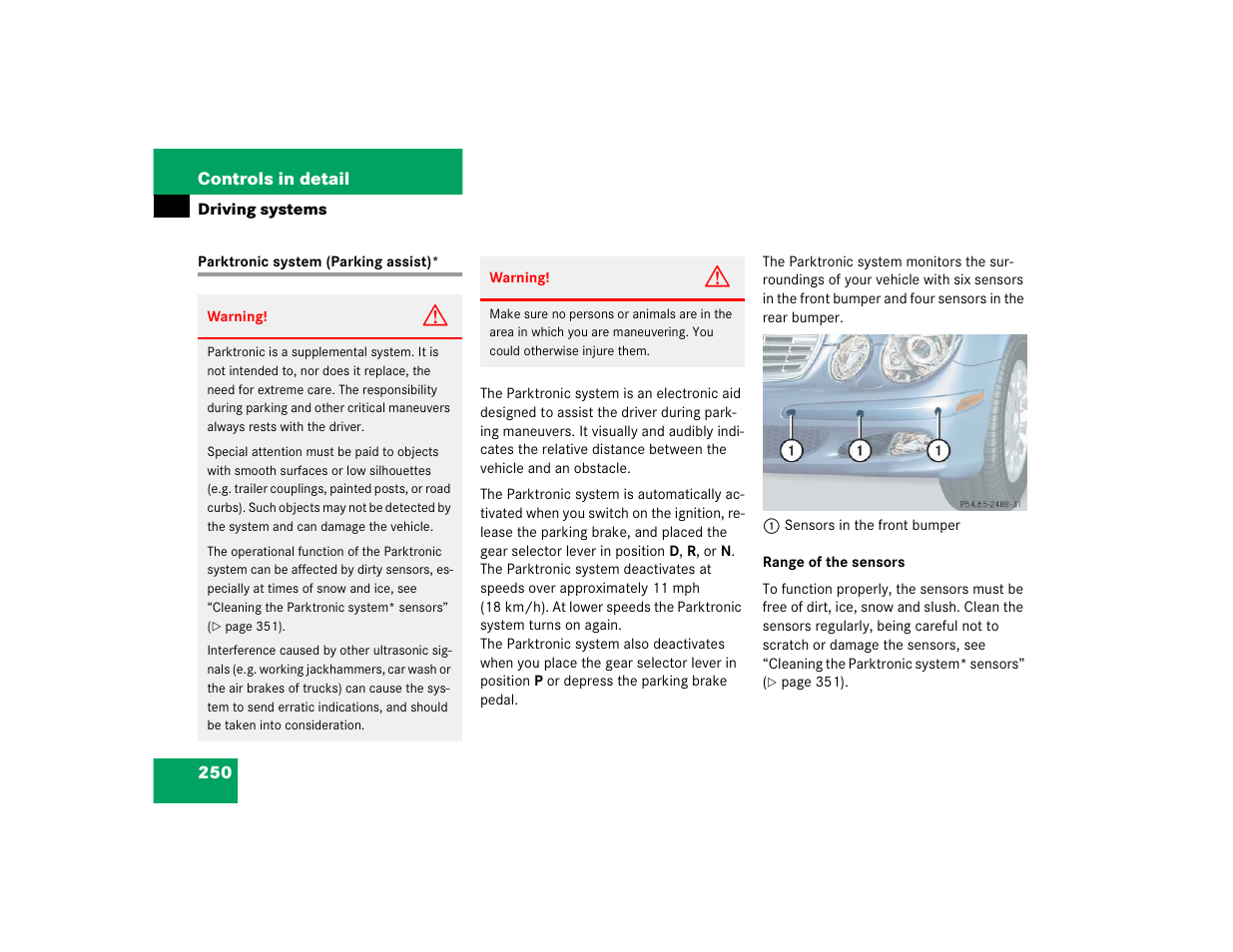 Mercedes-Benz 2005 E 320 CDI User Manual | Page 252 / 506