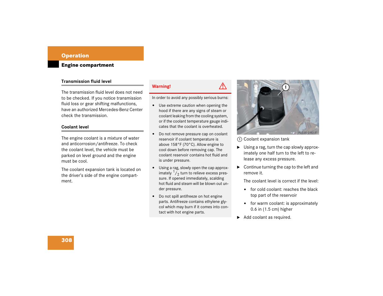 308 operation | Mercedes-Benz 2005 E 320 CDI User Manual | Page 310 / 506