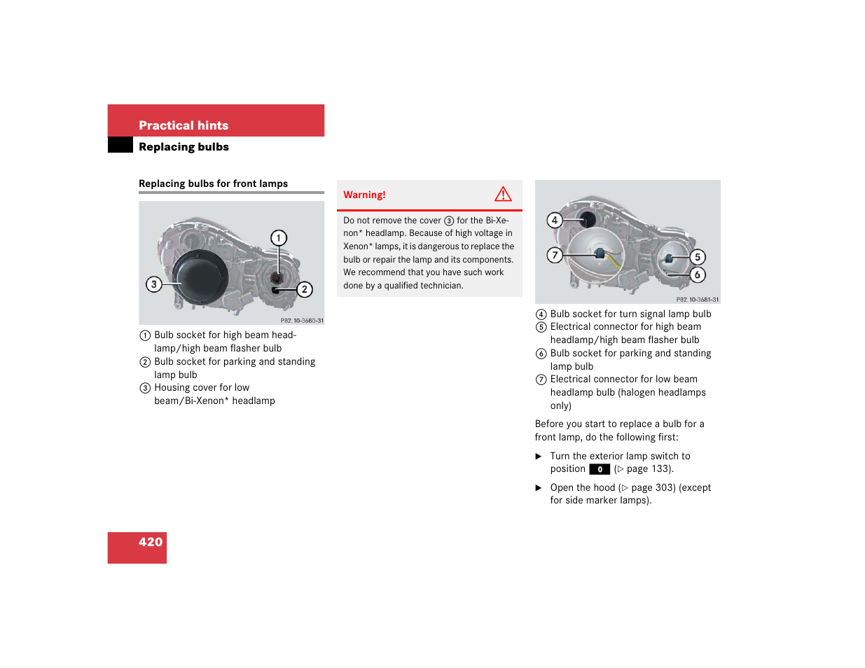 Mercedes-Benz 2005 E 320 CDI User Manual | Page 422 / 506