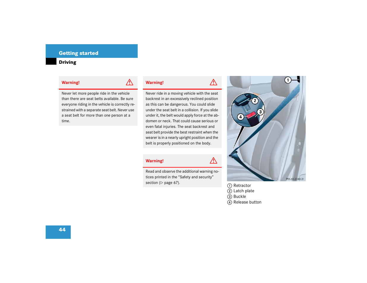 Mercedes-Benz 2005 E 320 CDI User Manual | Page 46 / 506
