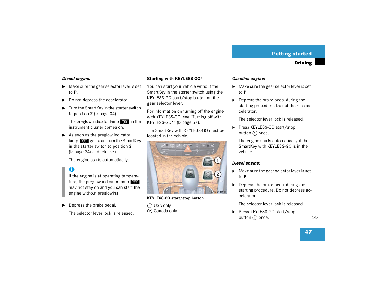Mercedes-Benz 2005 E 320 CDI User Manual | Page 49 / 506