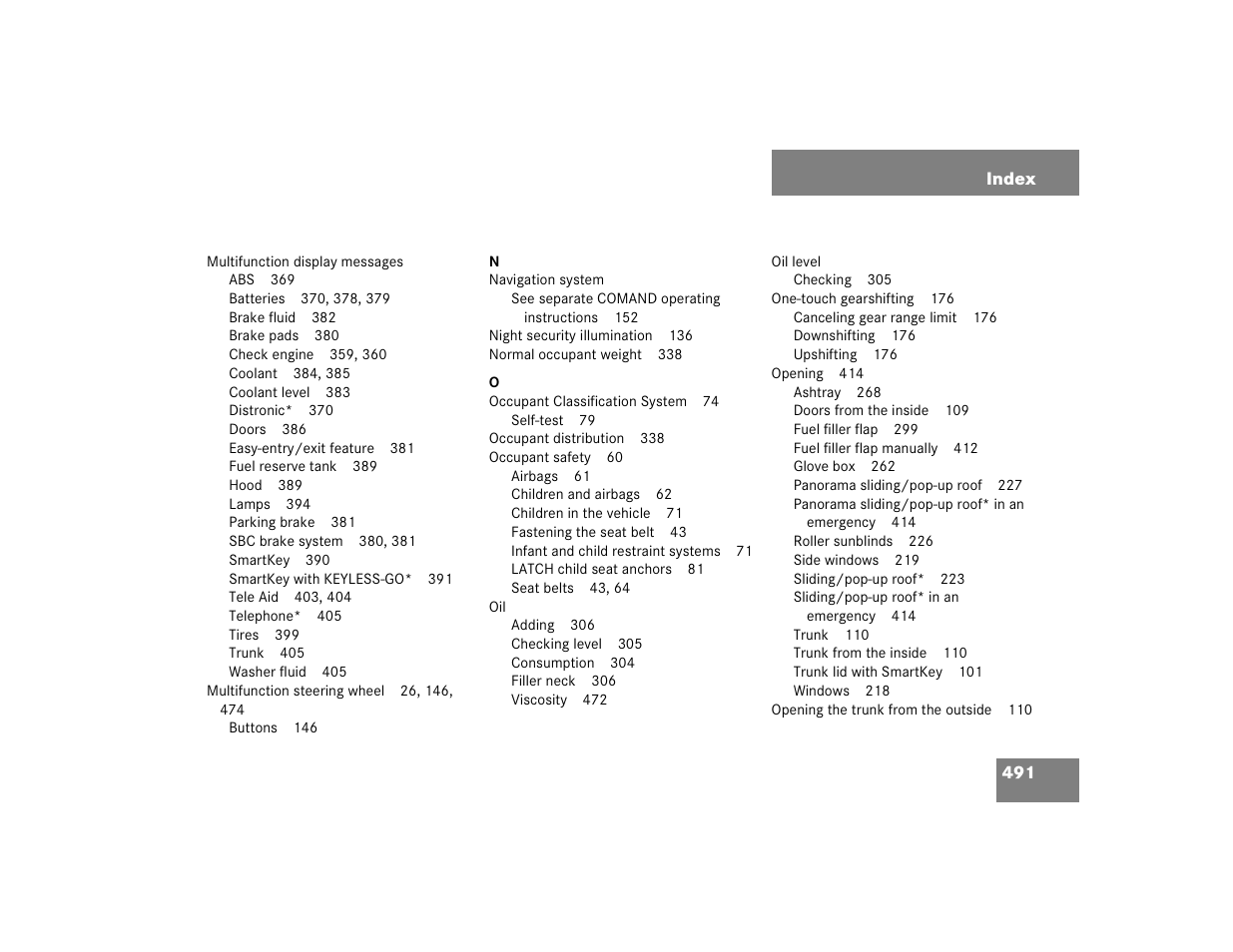 Mercedes-Benz 2005 E 320 CDI User Manual | Page 493 / 506