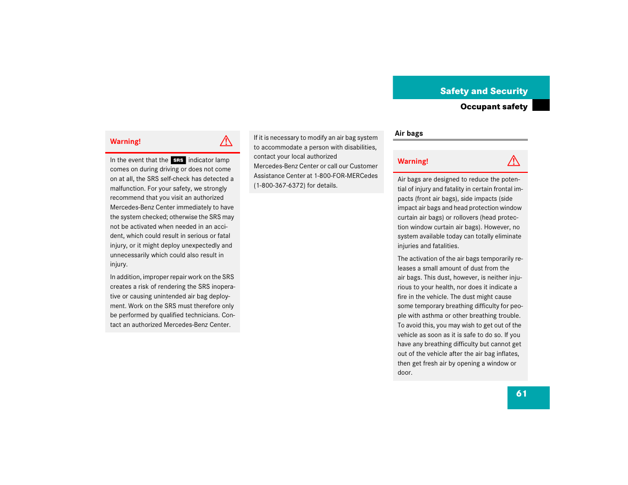 Mercedes-Benz 2005 E 320 CDI User Manual | Page 63 / 506