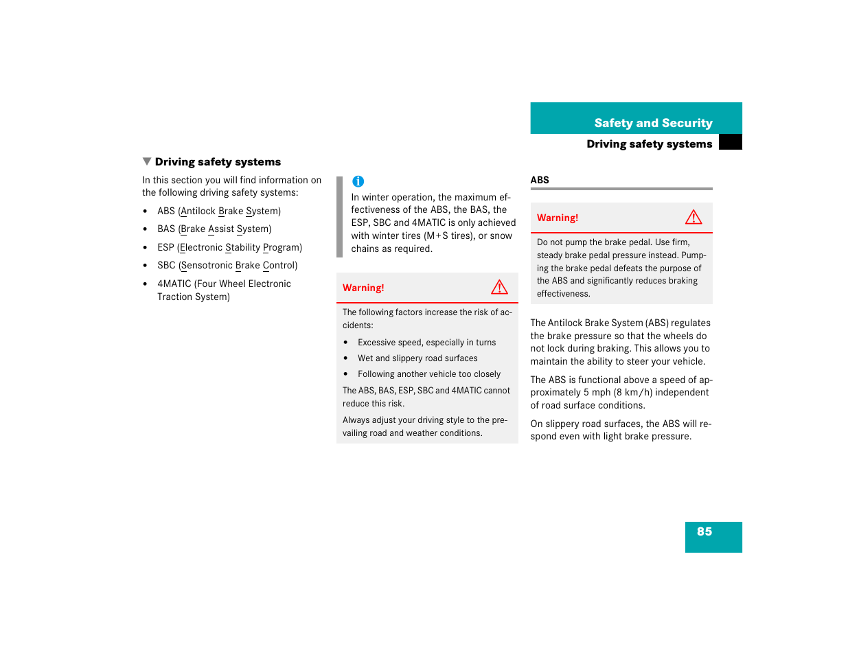 Mercedes-Benz 2005 E 320 CDI User Manual | Page 87 / 506