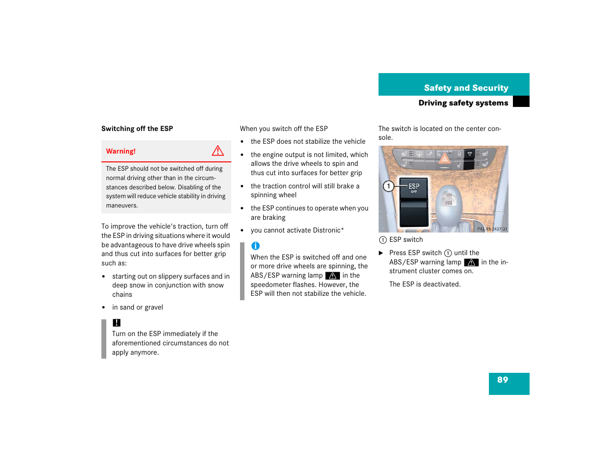 Mercedes-Benz 2005 E 320 CDI User Manual | Page 91 / 506