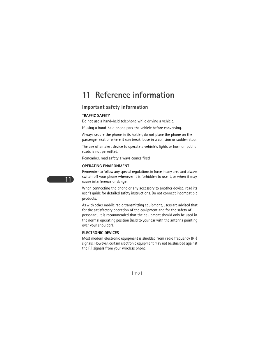 11 reference information | Nokia 3285 User Manual | Page 118 / 141
