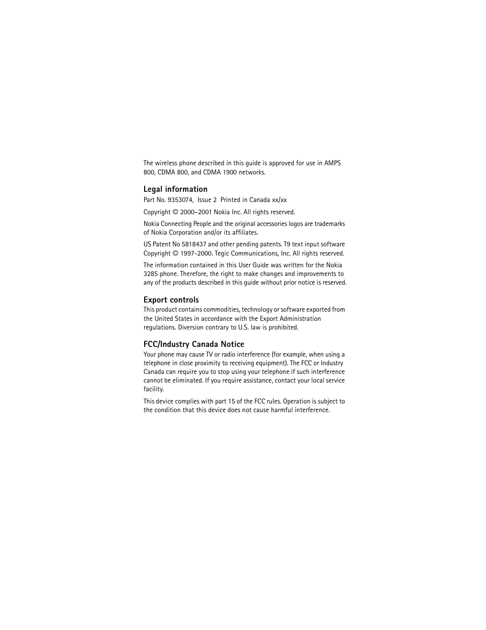 Nokia 3285 User Manual | Page 2 / 141