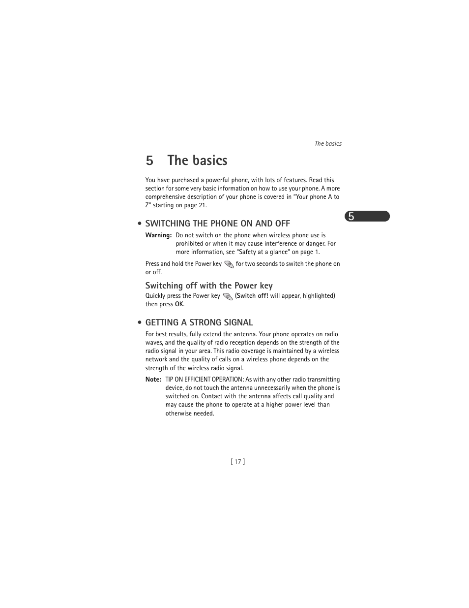 5the basics | Nokia 3285 User Manual | Page 25 / 141