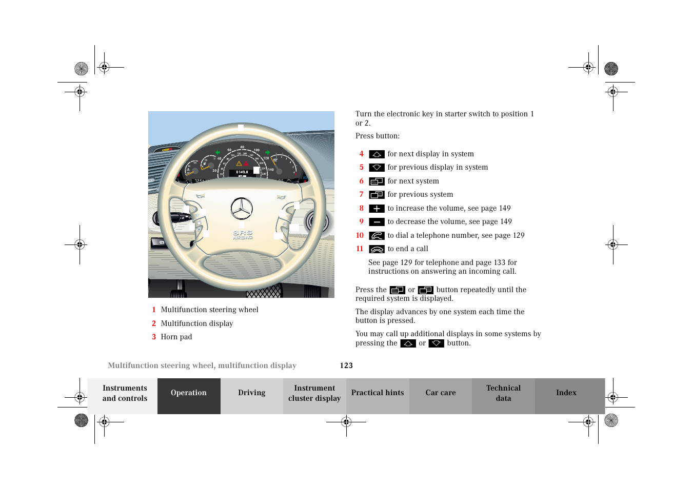 Mercedes-Benz 2002 CL 600 User Manual | Page 126 / 430