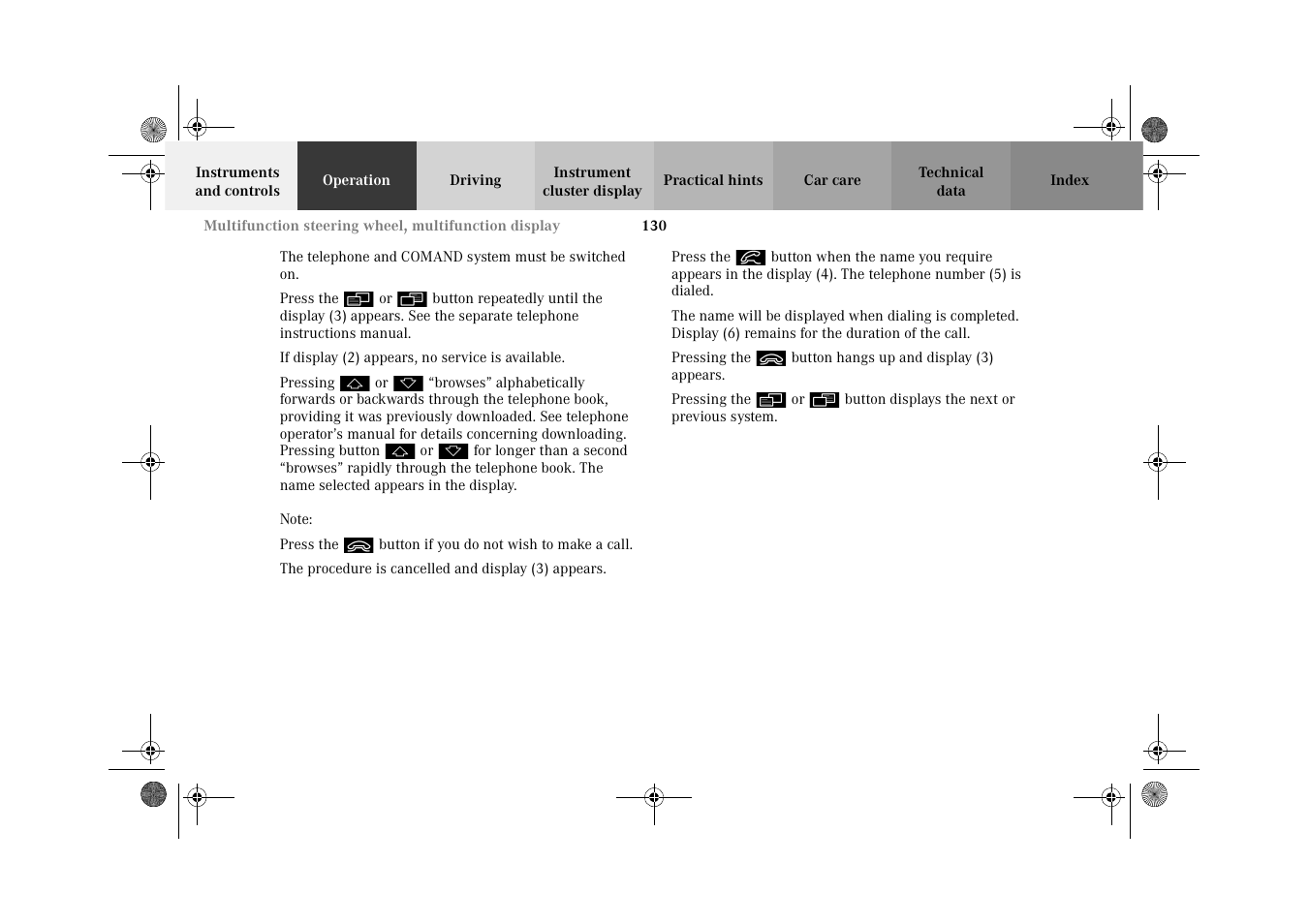 Mercedes-Benz 2002 CL 600 User Manual | Page 133 / 430