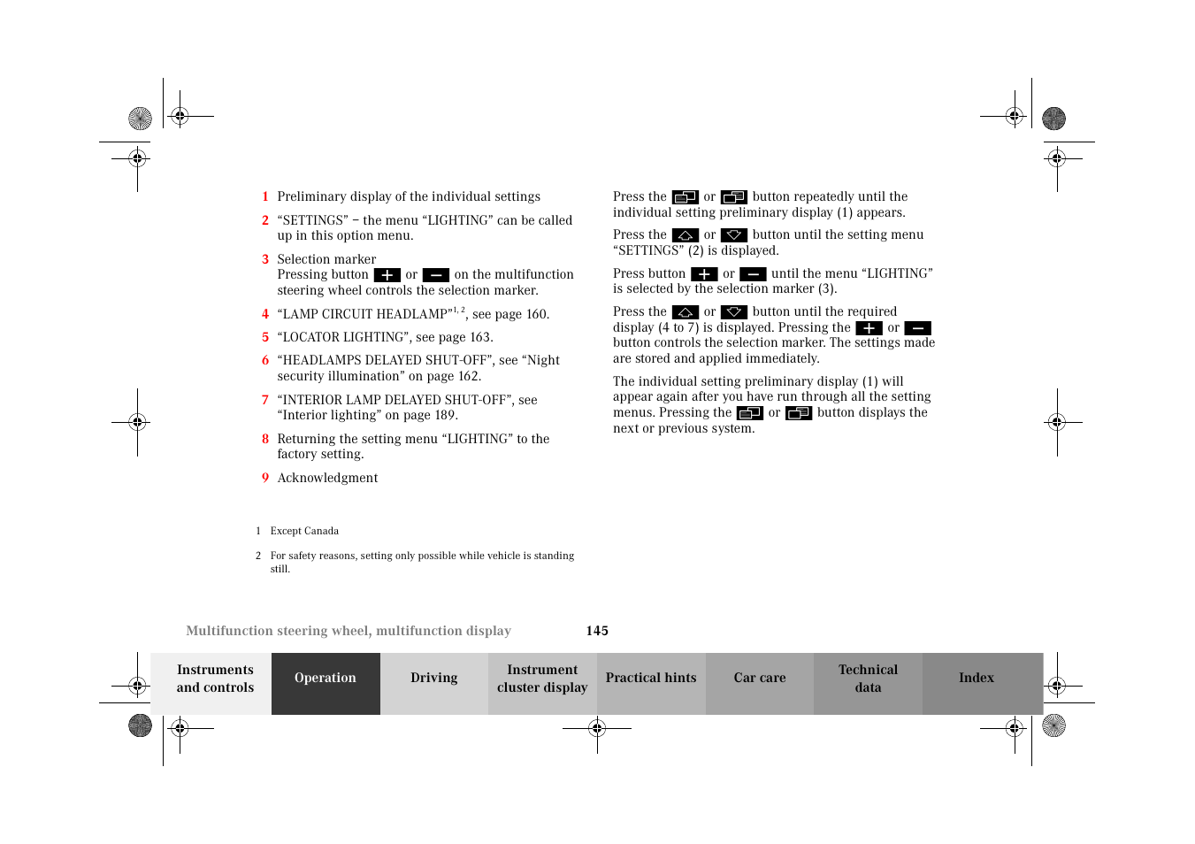Mercedes-Benz 2002 CL 600 User Manual | Page 148 / 430