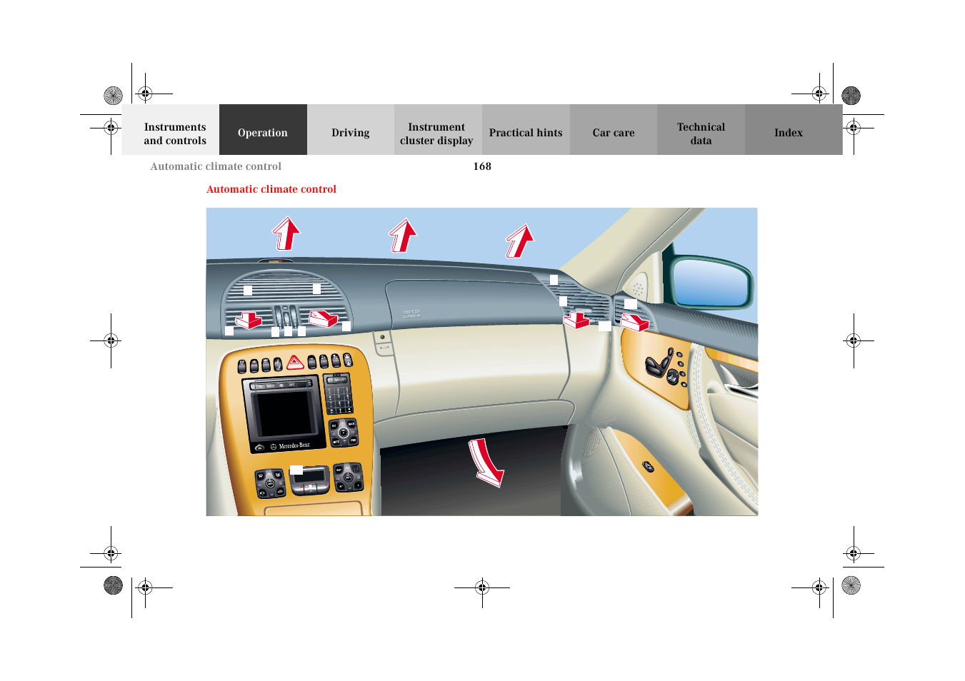 Automatic climate control | Mercedes-Benz 2002 CL 600 User Manual | Page 171 / 430