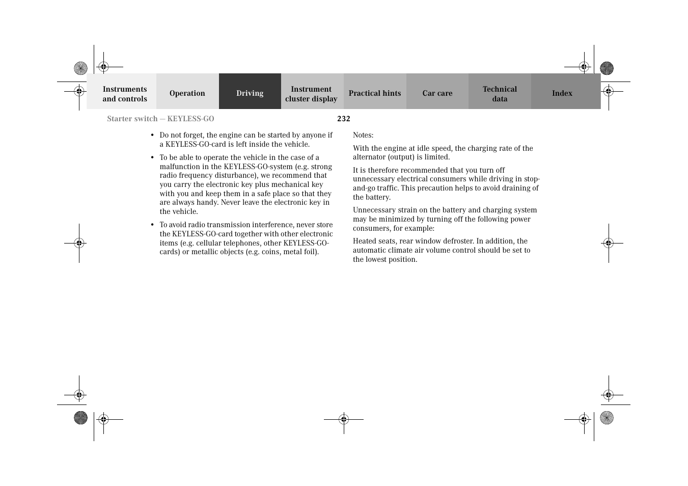 Mercedes-Benz 2002 CL 600 User Manual | Page 235 / 430