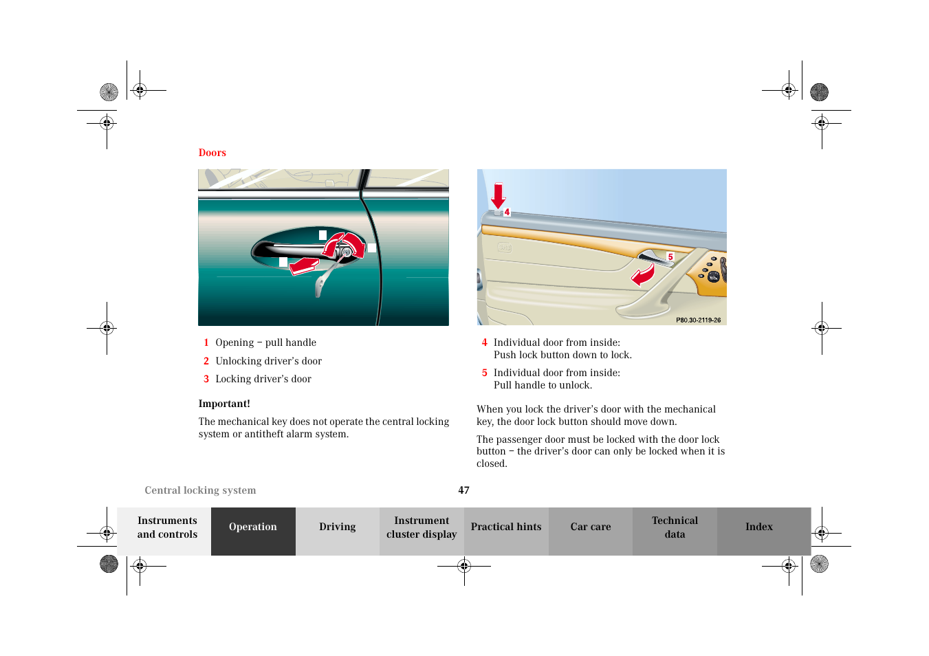 Doors | Mercedes-Benz 2002 CL 600 User Manual | Page 50 / 430