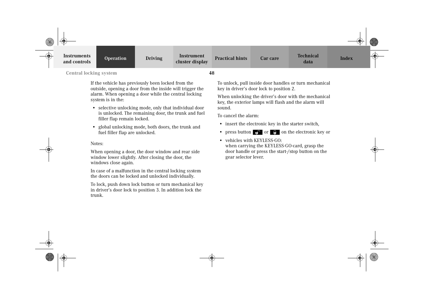 Mercedes-Benz 2002 CL 600 User Manual | Page 51 / 430
