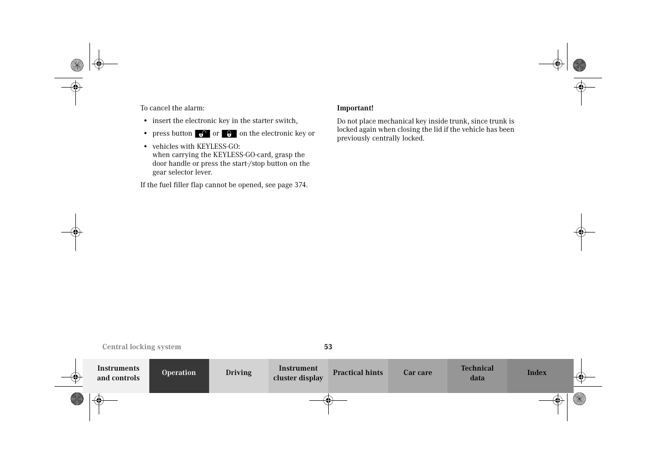 Mercedes-Benz 2002 CL 600 User Manual | Page 56 / 430