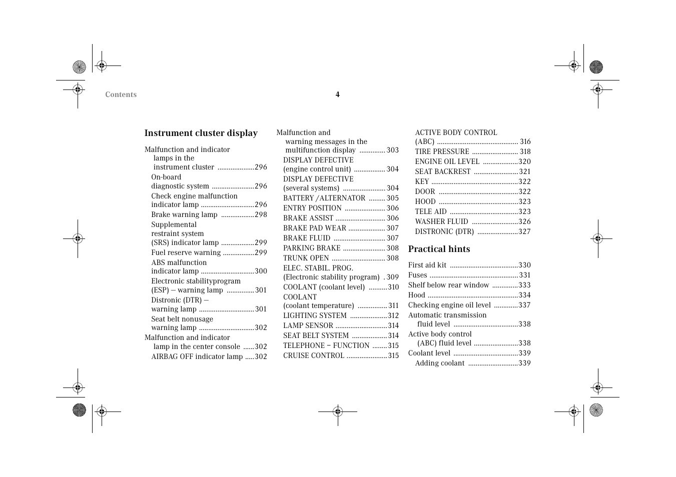 Mercedes-Benz 2002 CL 600 User Manual | Page 7 / 430