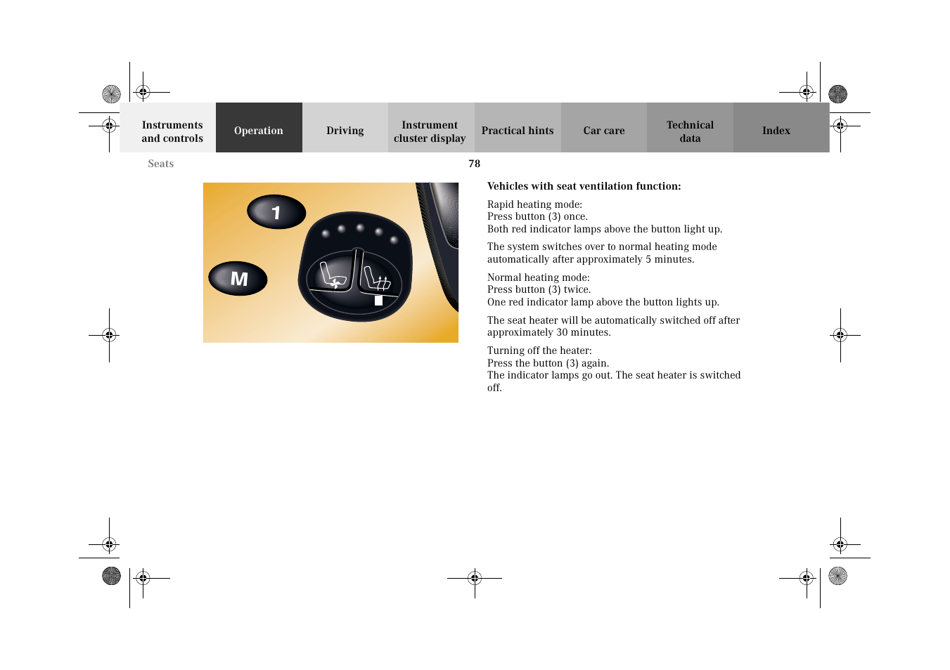 Vehicles with seat ventilation function | Mercedes-Benz 2002 CL 600 User Manual | Page 81 / 430