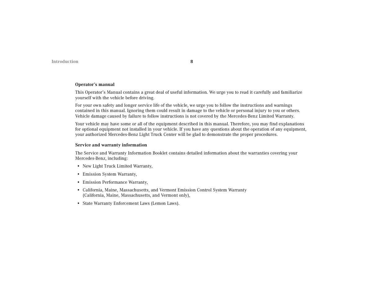 Mercedes-Benz 2001 ML 55 AMG User Manual | Page 11 / 317