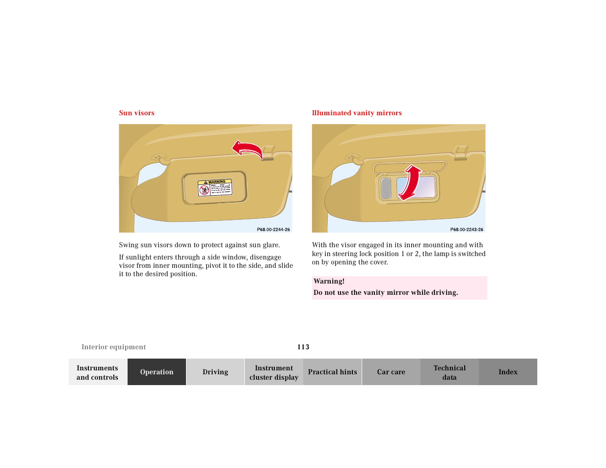 Mercedes-Benz 2001 ML 55 AMG User Manual | Page 116 / 317