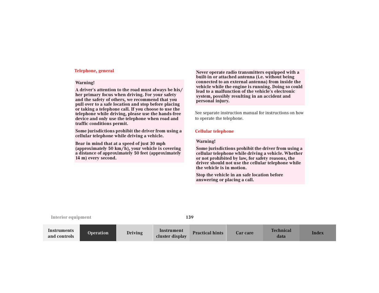 Mercedes-Benz 2001 ML 55 AMG User Manual | Page 142 / 317