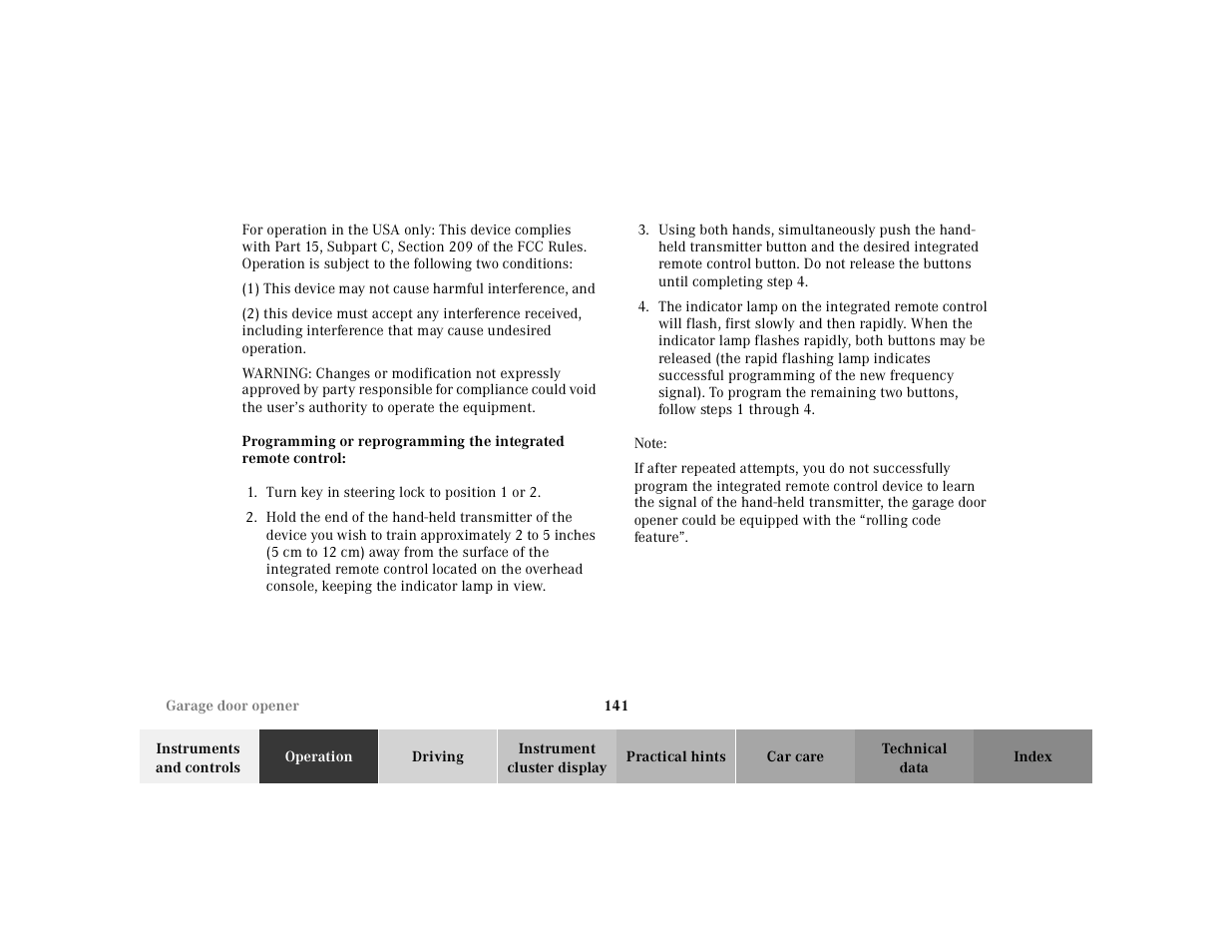 Mercedes-Benz 2001 ML 55 AMG User Manual | Page 144 / 317