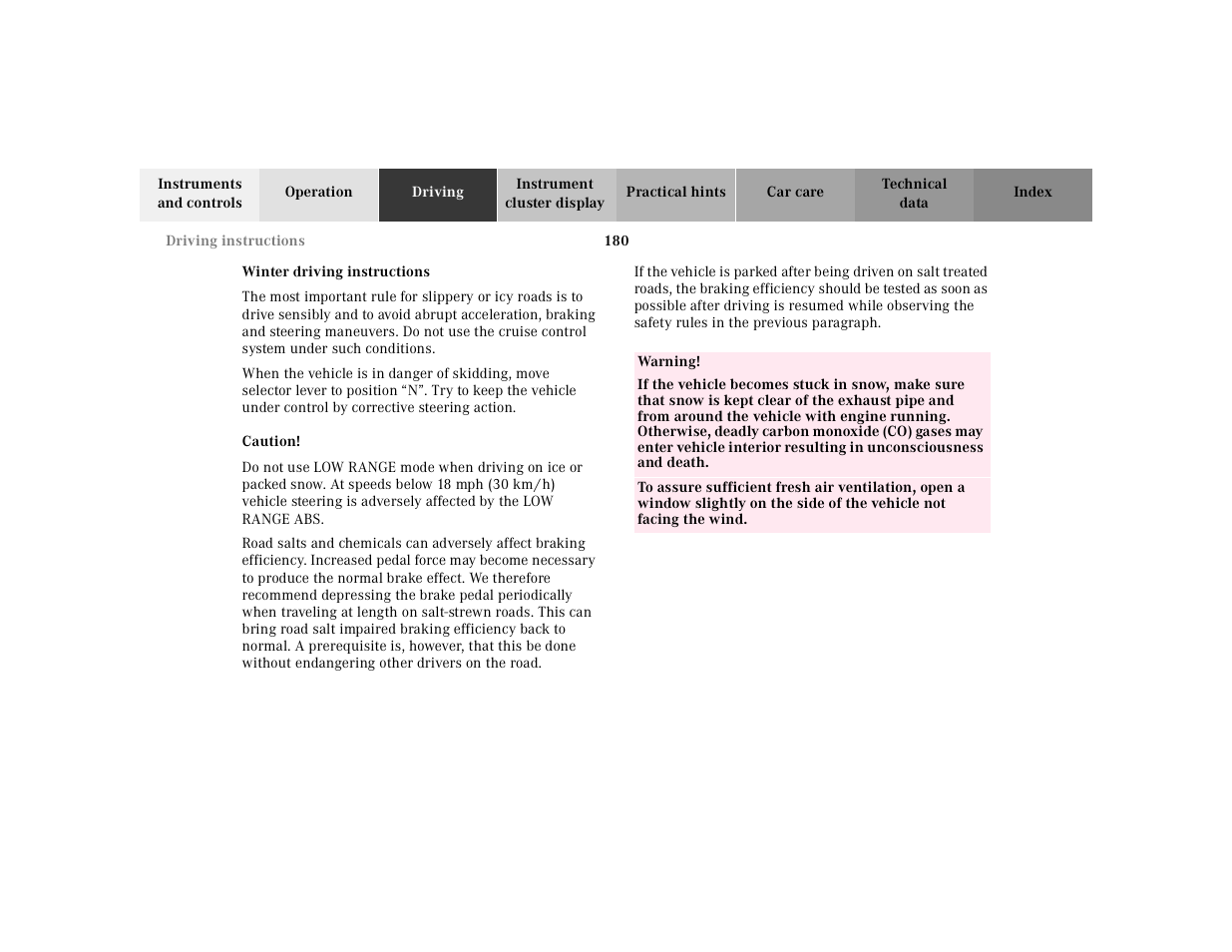 Mercedes-Benz 2001 ML 55 AMG User Manual | Page 183 / 317