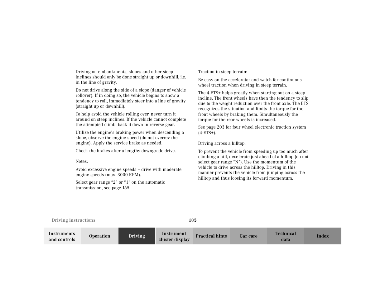 Mercedes-Benz 2001 ML 55 AMG User Manual | Page 188 / 317