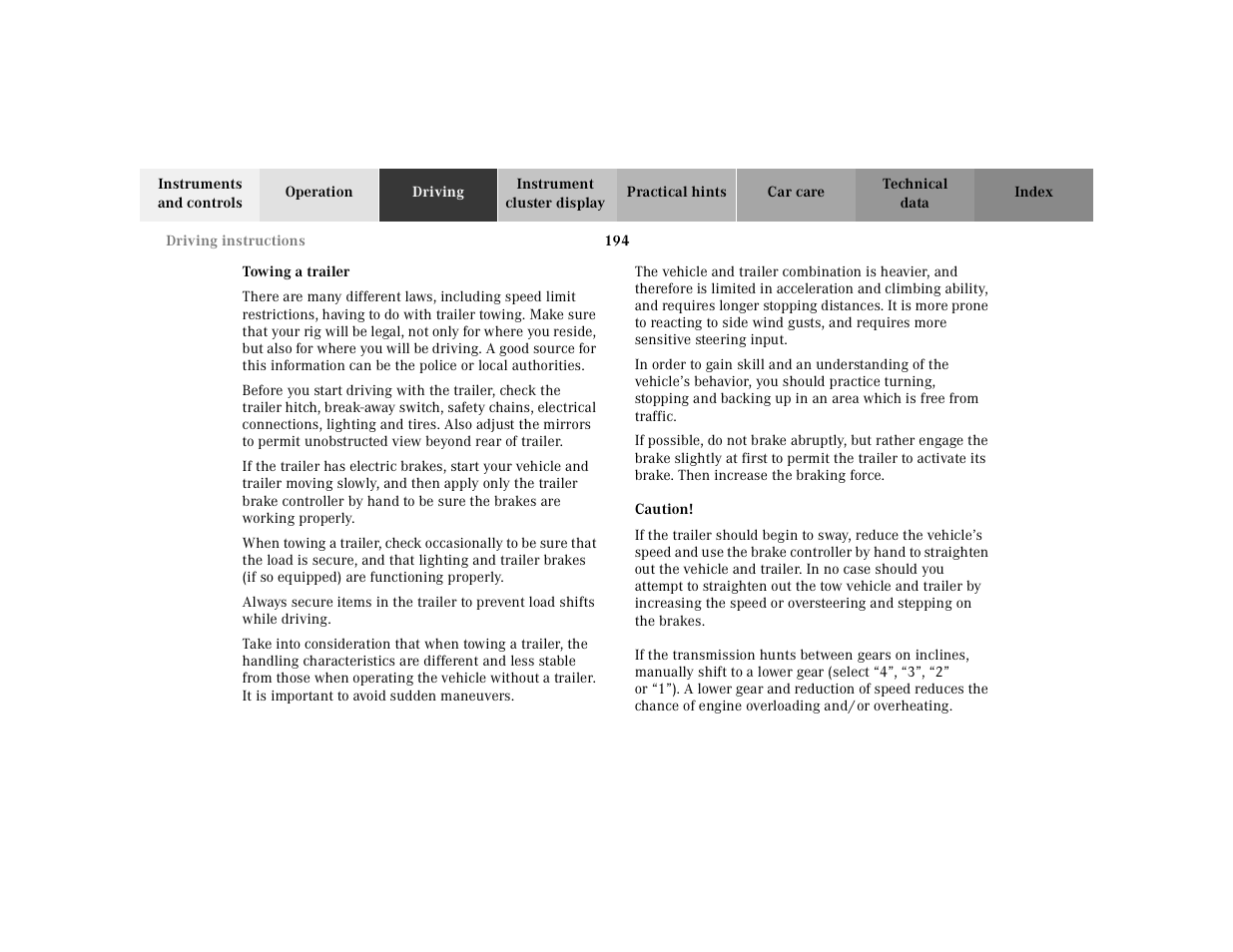 Mercedes-Benz 2001 ML 55 AMG User Manual | Page 197 / 317