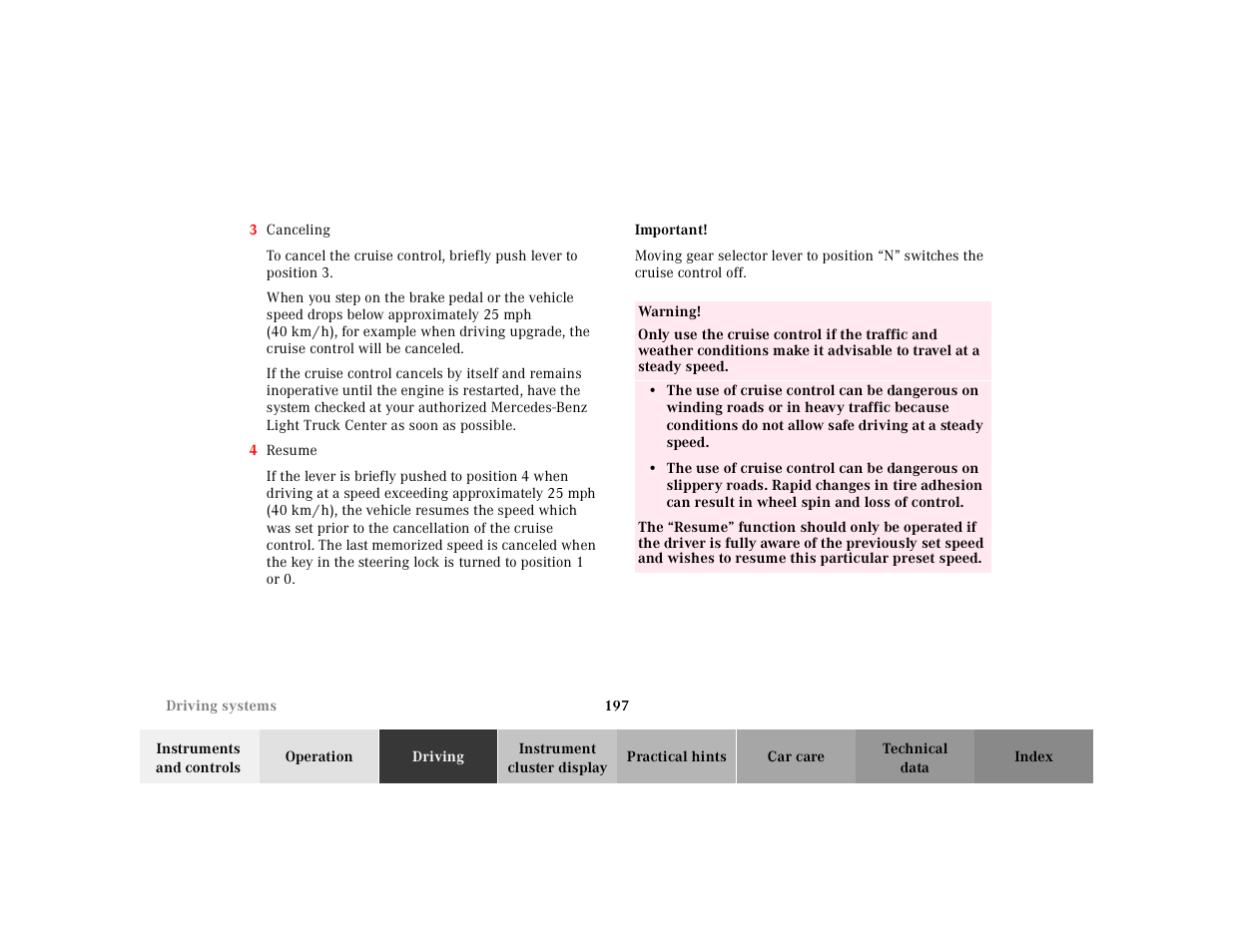 Mercedes-Benz 2001 ML 55 AMG User Manual | Page 200 / 317