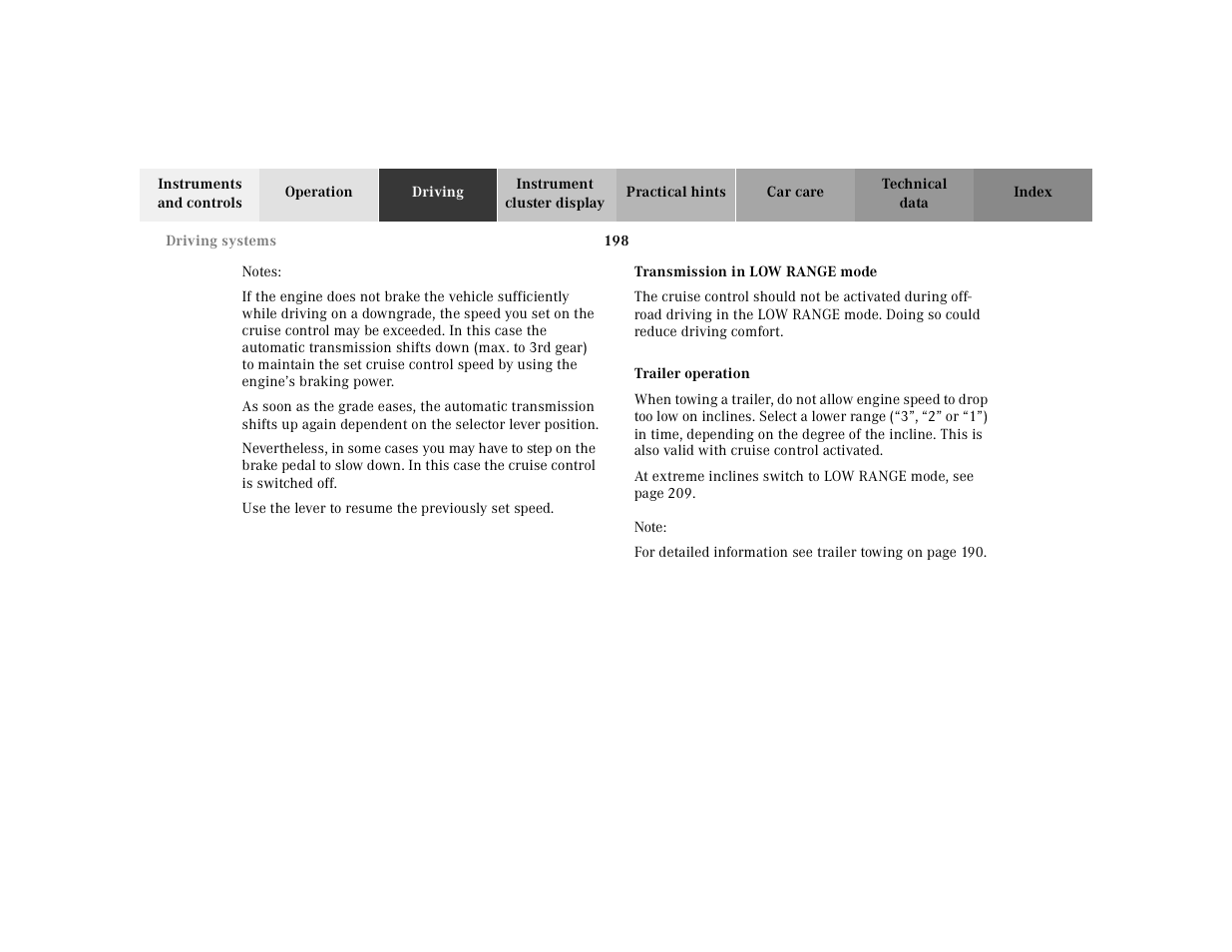 Mercedes-Benz 2001 ML 55 AMG User Manual | Page 201 / 317