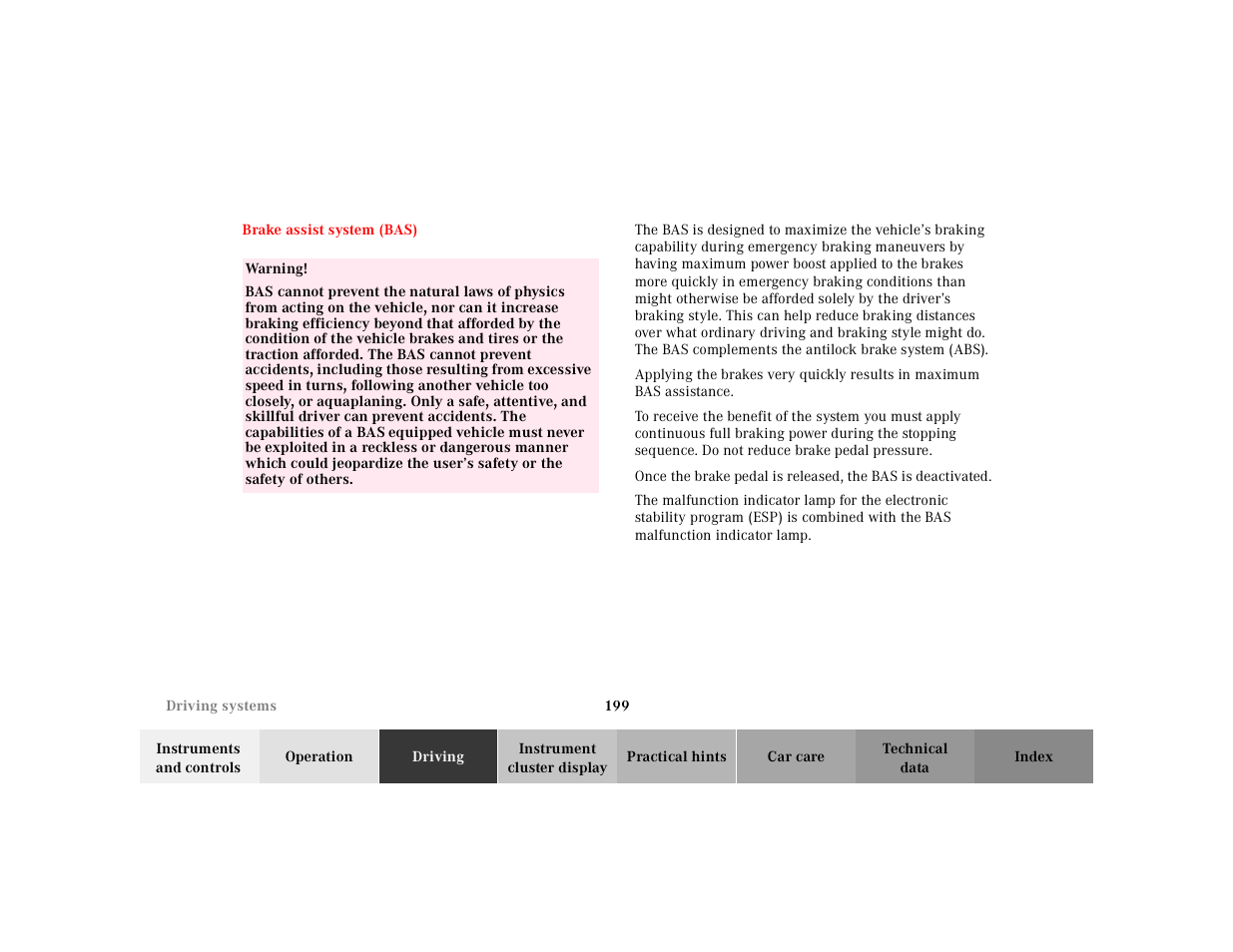 Mercedes-Benz 2001 ML 55 AMG User Manual | Page 202 / 317