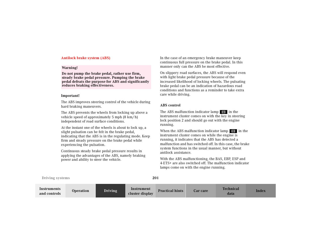 Mercedes-Benz 2001 ML 55 AMG User Manual | Page 204 / 317