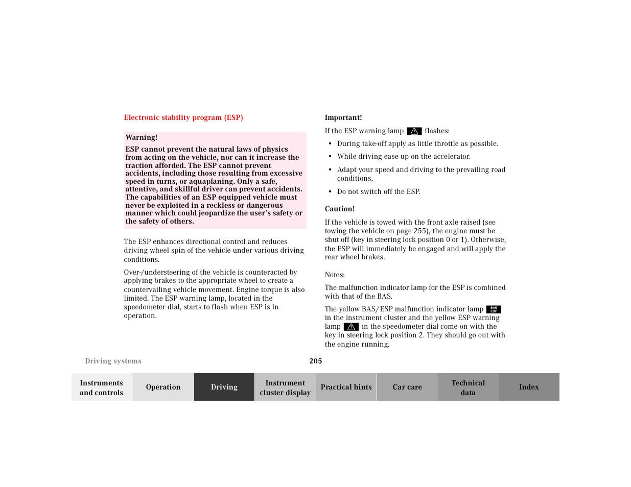 Mercedes-Benz 2001 ML 55 AMG User Manual | Page 208 / 317
